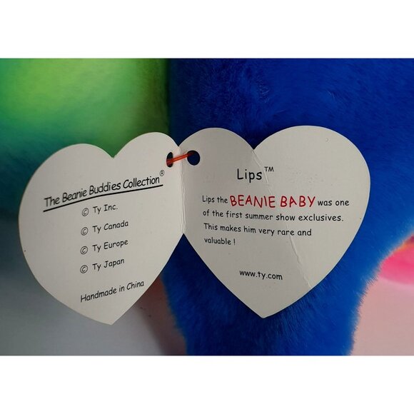 VTG Ty Beanie Buddies Fish LIPS 13" LG Plush 1999 Multicolor Collection Sea - Picture 8 of 10